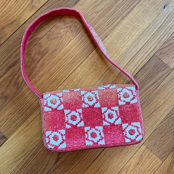 New Amthropologie The Fiona Beaded Floral Bag One Size - Picture 3 of 4